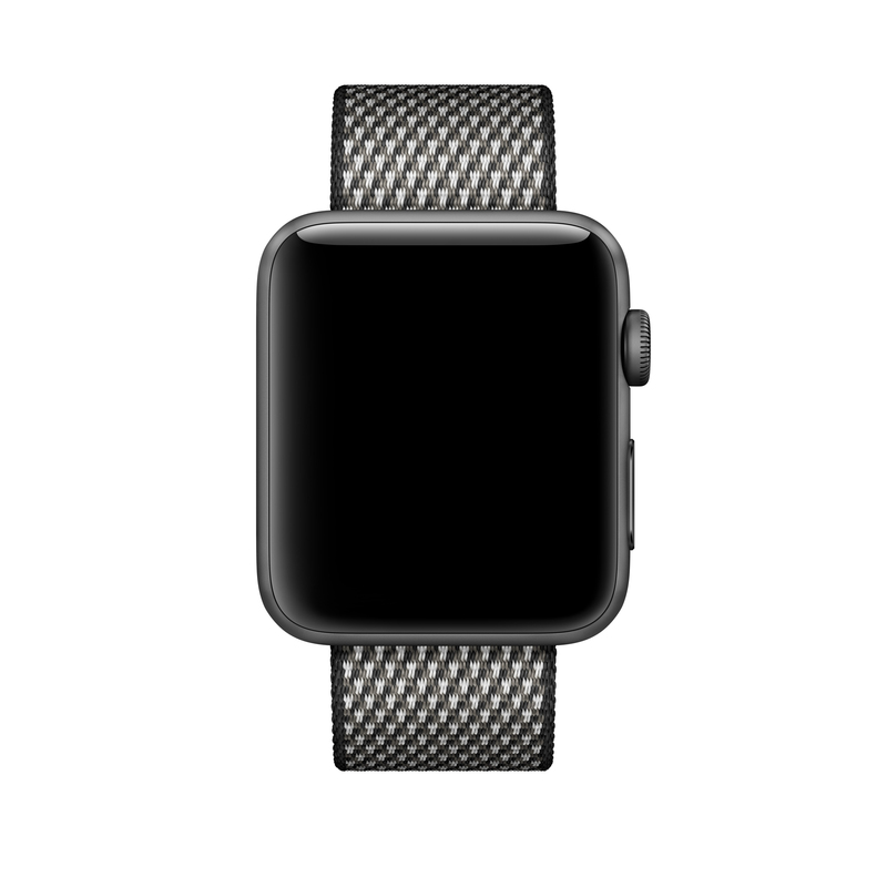 Apple Black Check Woven Nylon for Apple Watch 42mm (Compatible with Apple Watch 42/44/45mm)