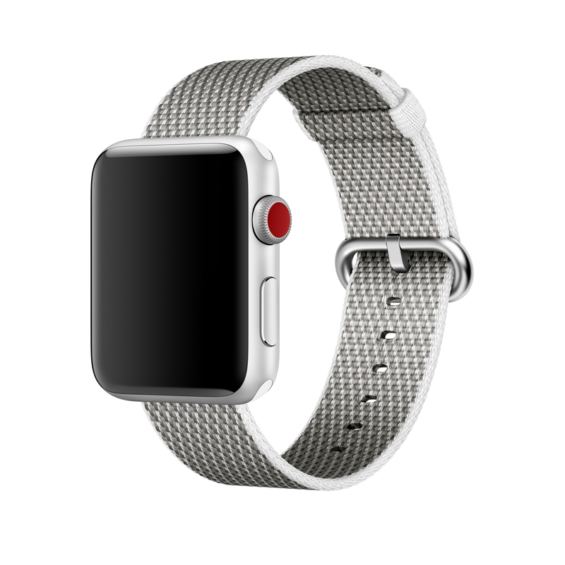 Apple White Check Woven Nylon for Apple Watch 42mm (Compatible with Apple Watch 42/44/45mm)
