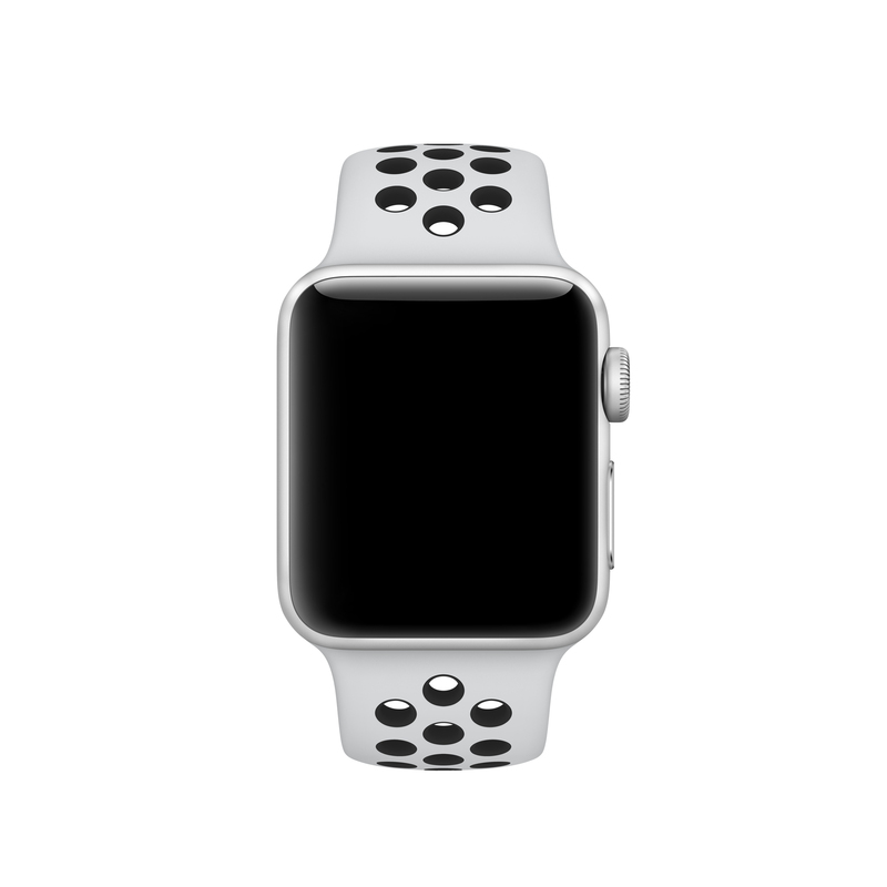 Apple Pure Platinum/Black Sport Band S/M & M/L for Nike Watch 38mm (Compatible with Apple Watch 38/40/41mm)