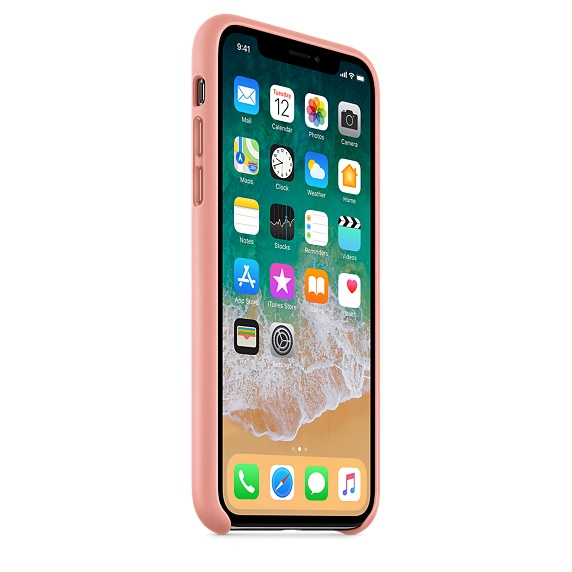Apple Leather Case Soft Pink For iPhone X