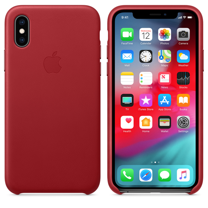 Apple Leather Case (Product)Red for iPhone XS