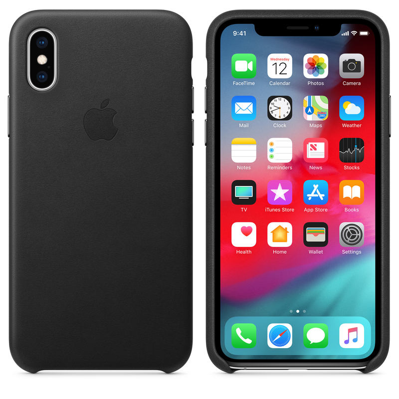 Apple Leather Case Black for iPhone XS