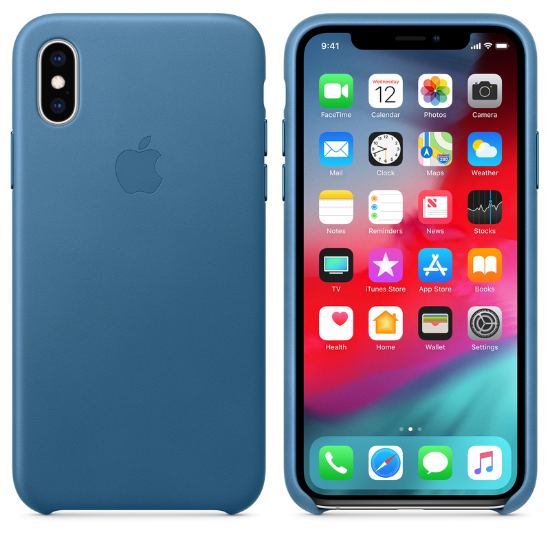 Apple Leather Case Cape Cod Blue for iPhone XS