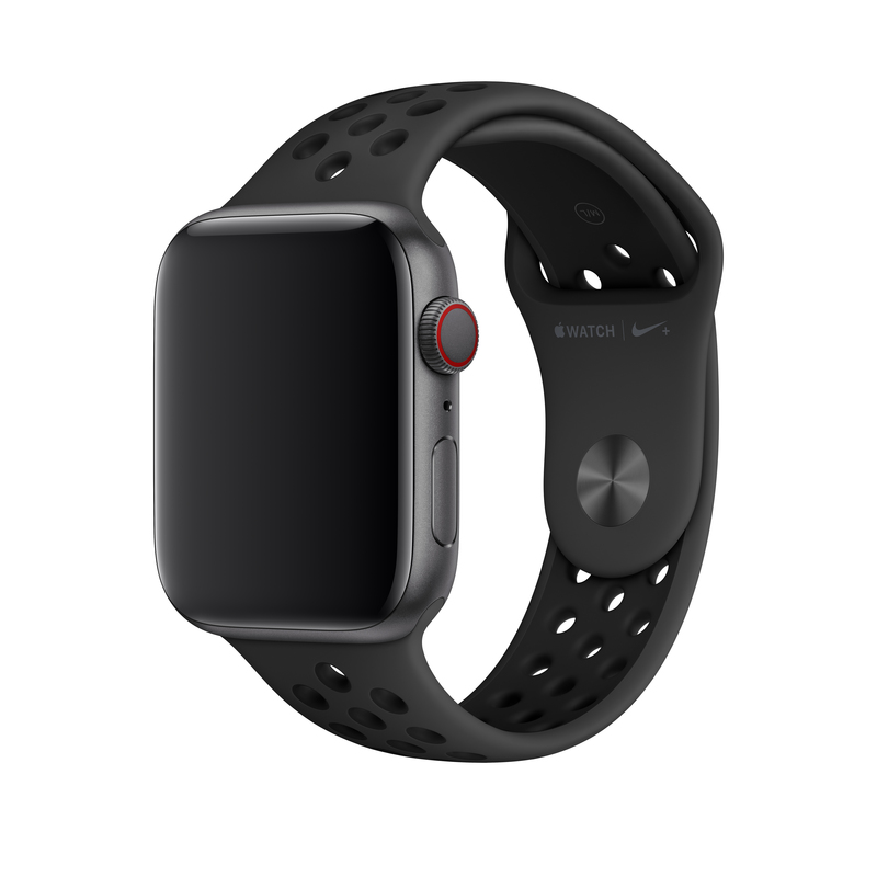 Apple 44mm Anthracite/Black Nike Sport Band S/M & M/L (Compatible with Apple Watch 42/44/45mm)