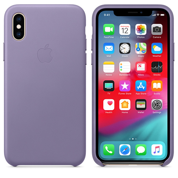Apple Leather Case Lilac for iPhone XS