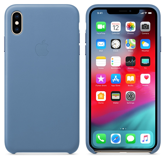 Apple Leather Case Cornflower for iPhone XS Max