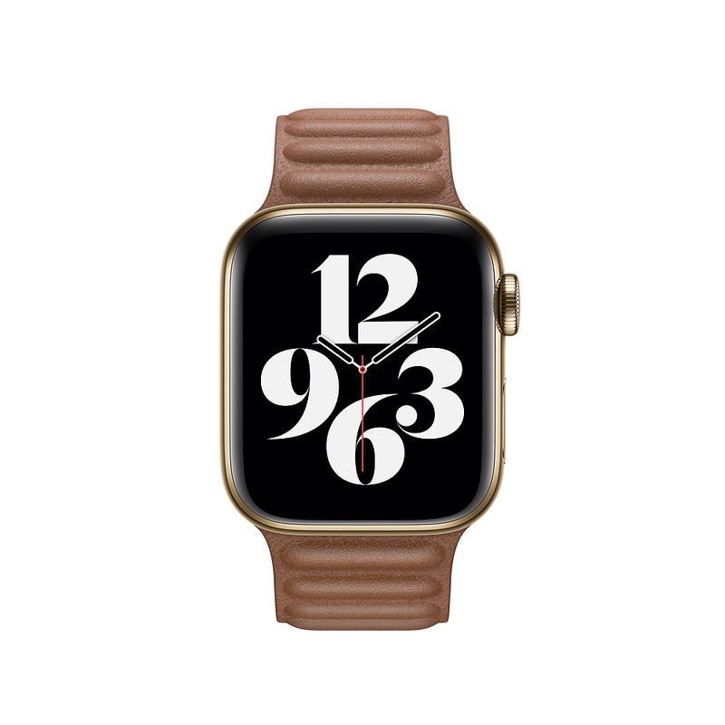 Apple 40mm Saddle Brown Leather Link Large (Compatible with Apple Watch 38/40/41mm)