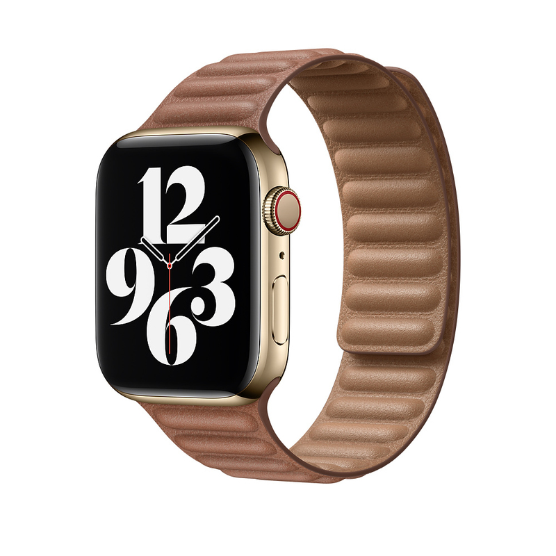 Apple 44mm Saddle Brown Leather Link Small (Compatible with Apple Watch 42/44/45mm)