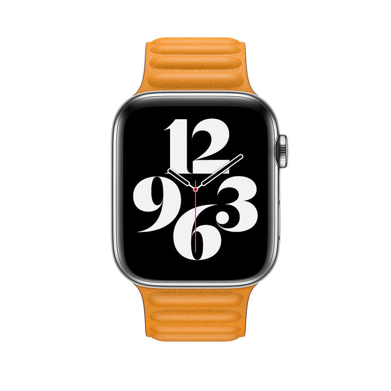 Apple 44mm California Poppy Leather Link Small (Compatible with Apple Watch 42/44/45mm)