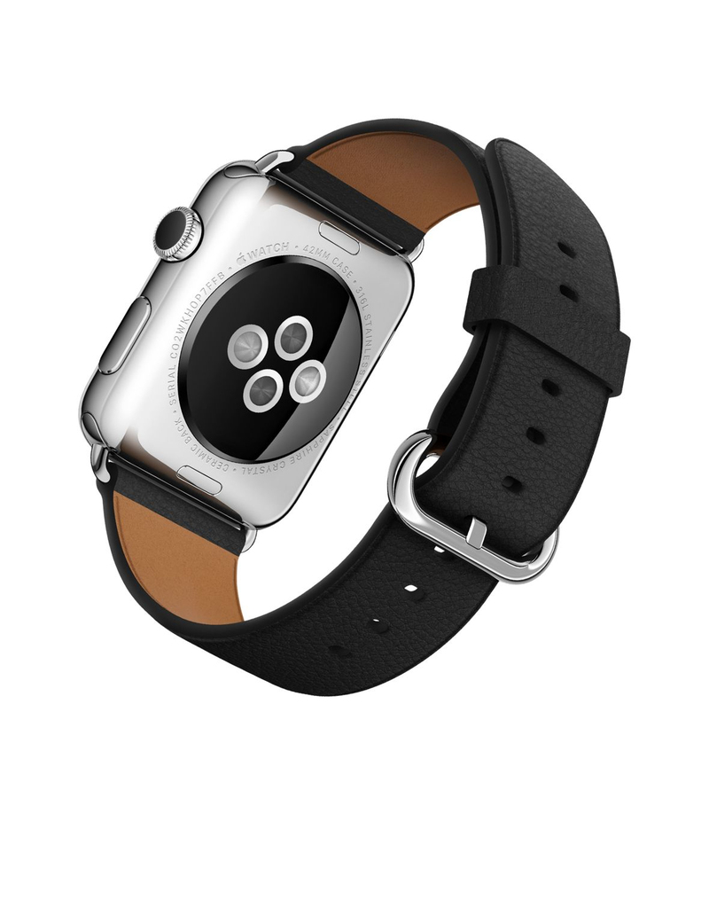 Apple Watch 42mm Stainless Steel Case Black Classis Buckle