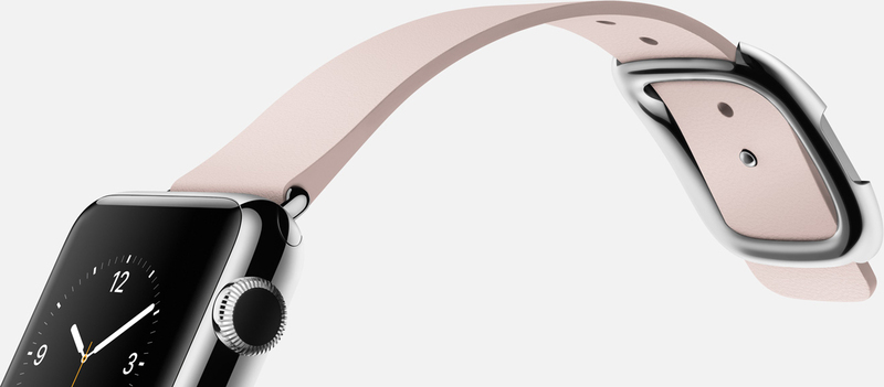 Apple Watch 38mm Stainless Steel Case Soft Pink Modern Buckle Small