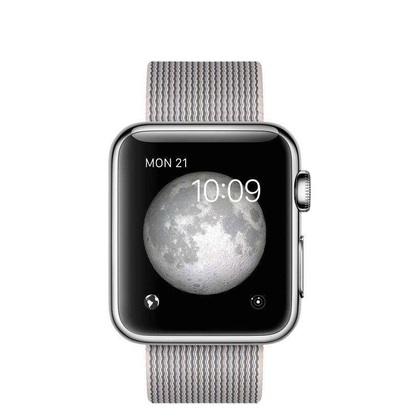 Apple Watch 38mm Stainless Steel Case With Pearl Woven Nylon