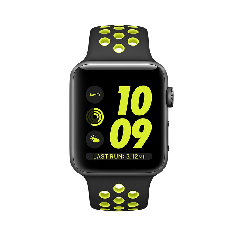 Apple Watch Nike+ 42mm Sport Band Black/Volt Space Grey Aluminium Case