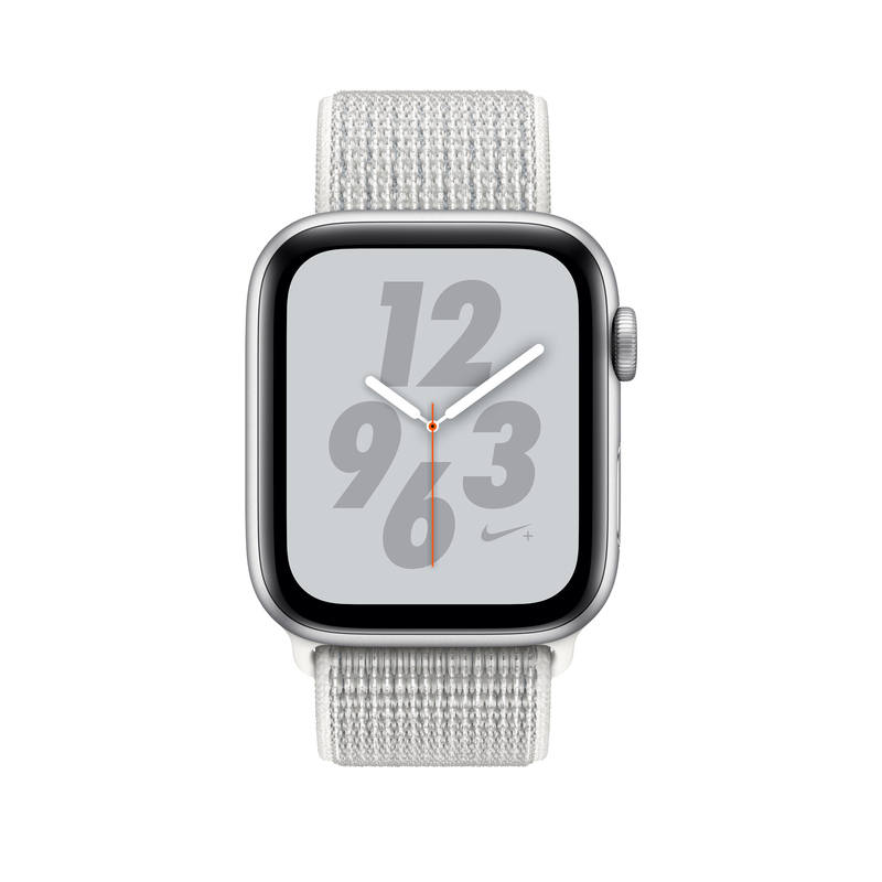 Apple Watch Nike+ Series 4 GPS + Cellular 44mm Silver Aluminum Case with Summit White Nike Sport Loop