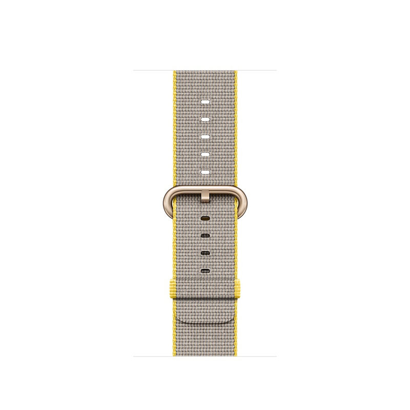 Apple Watch Series 2 Woven Nylon Band Yello Light Grey Gold Aluminium Case 38mm