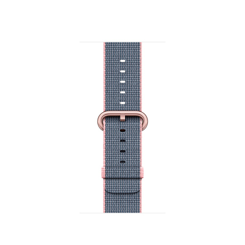 Apple Watch Series 2 Woven Nylon Band Light Pink/Midnight Blue Rose Gold Aluminium Case 38mm