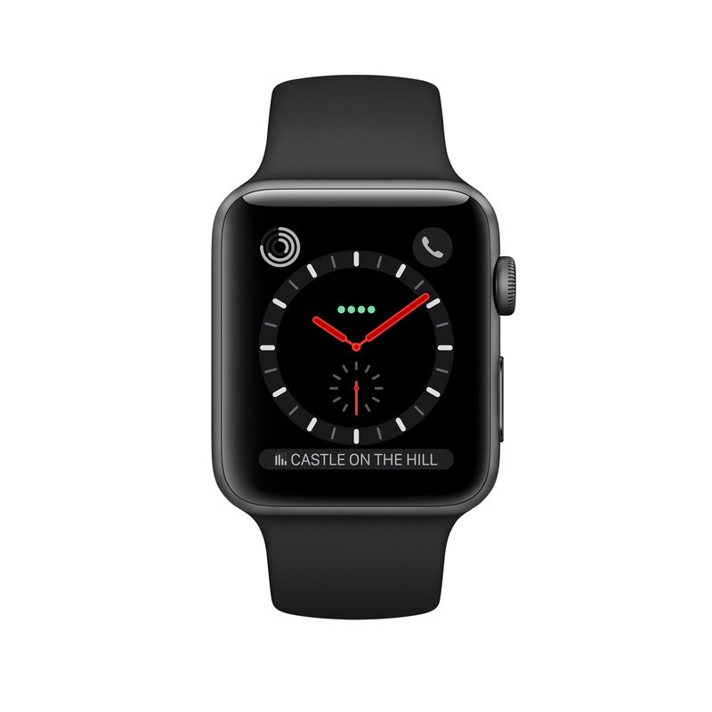Apple Watch Series 3 GPS + Cellular 38mm Space Black Stainless Steel Case with Black Sport Band
