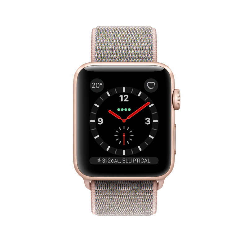 Apple Watch Series 3 GPS + Cellular 38mm Gold Aluminium Case with Pink Sand Sport Loop