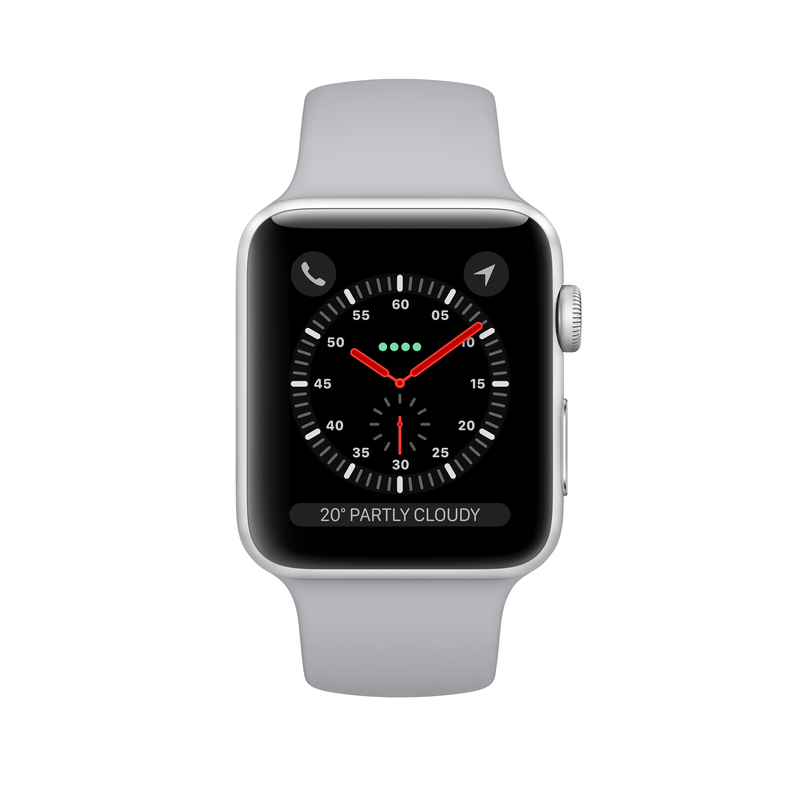 Apple Watch Series 3 GPS + Cellular 42mm Silver Aluminium Case with Fog Sport Band