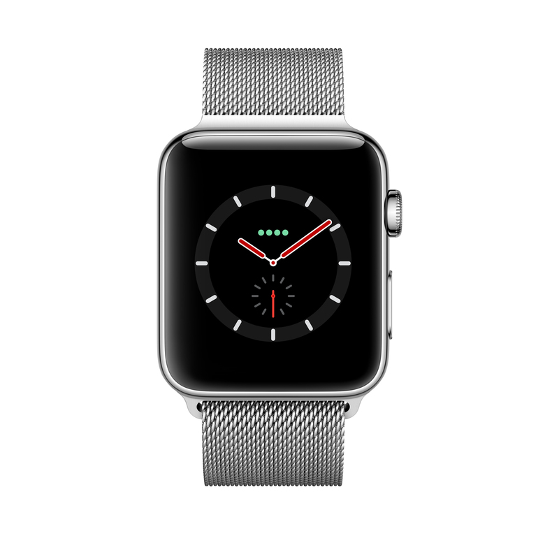 Apple Watch Series 3 GPS + Cellular 38mm Stainless Steel Case with Milanese Loop