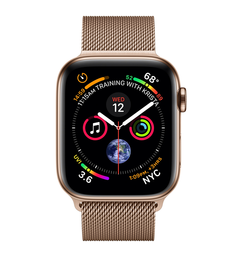 Apple Watch Series 4 GPS +Cellular 44mm Gold Stainless Steel Case with Gold Milanese Loop