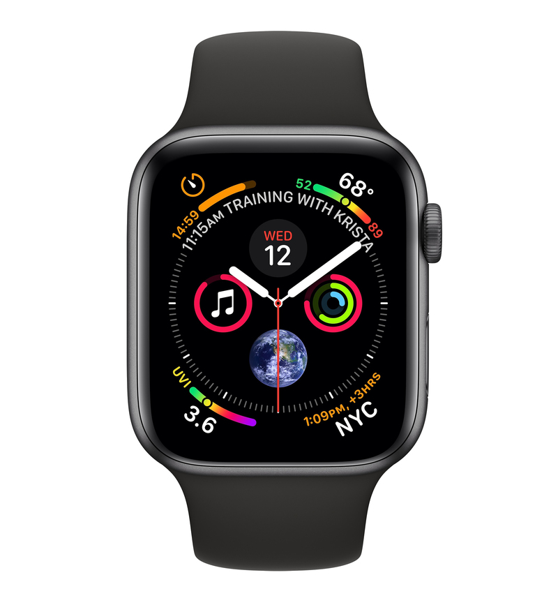 Apple Watch Series 4 GPS 44mm Space Grey Aluminium Case with Black Sport Band