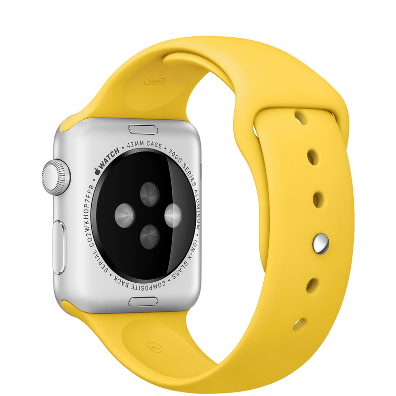 Apple Watch Sport 42mm Silver Aluminium Case With Yellow Band