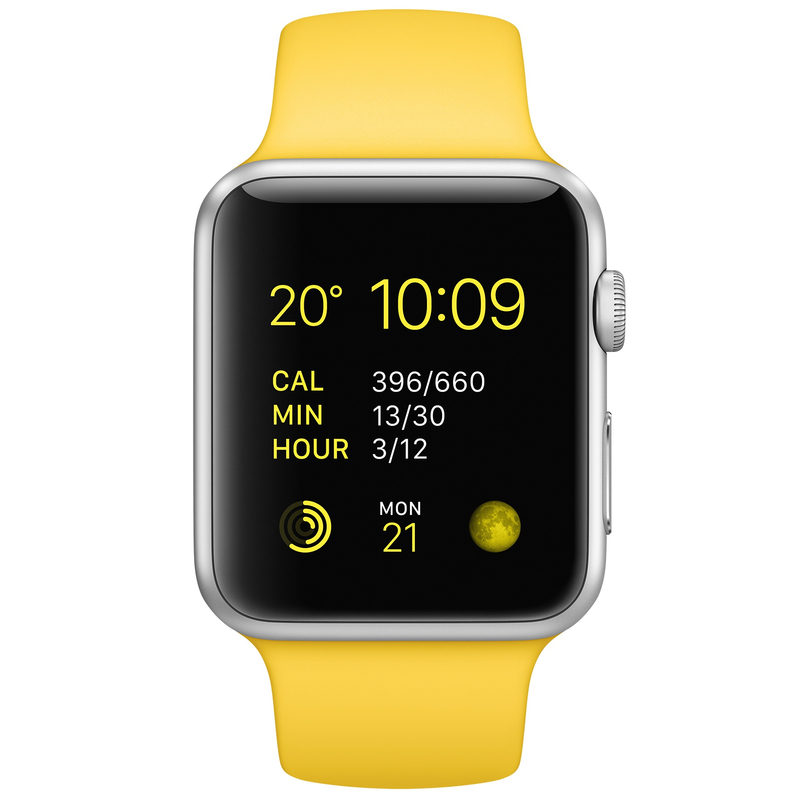 Apple Watch Sport 42mm Silver Aluminium Case With Yellow Band