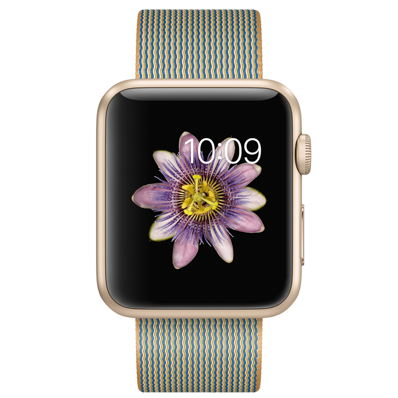 Apple Watch 42mm Gold Aluminium Case With Royal Blue Woven Nylon