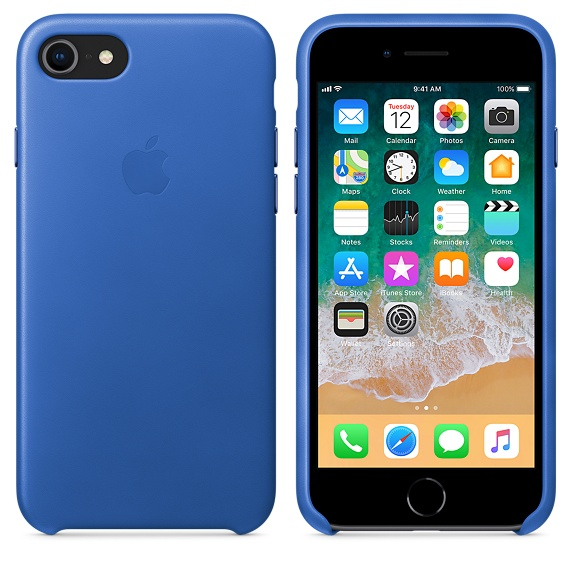 Apple Leather Case Electric Blue For iPhone 8/7