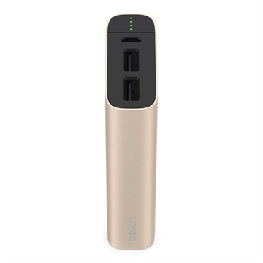 Belkin 3.4A 6000mAh Metallic Gold Power Bank With 15cm Lightning & Micro USB Cable