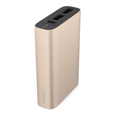 Belkin 3.4A 6000mAh Metallic Gold Power Bank With 15cm Lightning & Micro USB Cable