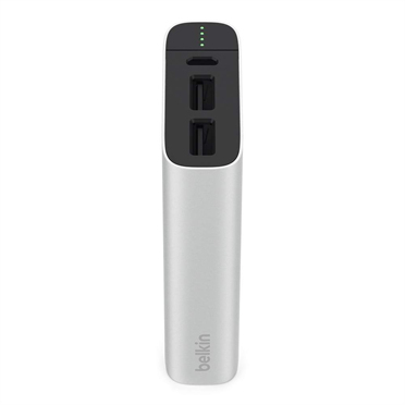 Belkin 3.4A 6000mAh Metallic Silver Power Bank With 15cm Lightning & Micro USB Cable