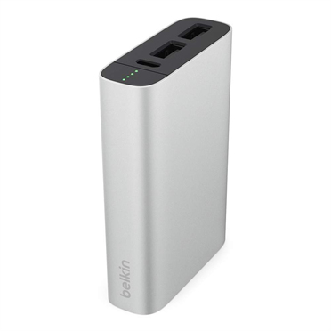 Belkin 3.4A 6000mAh Metallic Silver Power Bank With 15cm Lightning & Micro USB Cable