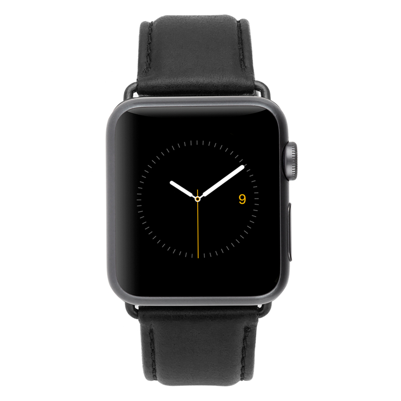 Case-Mate Leather Black 42mm Band For Apple Watch (Compatible with Apple Watch 42/44/45mm)