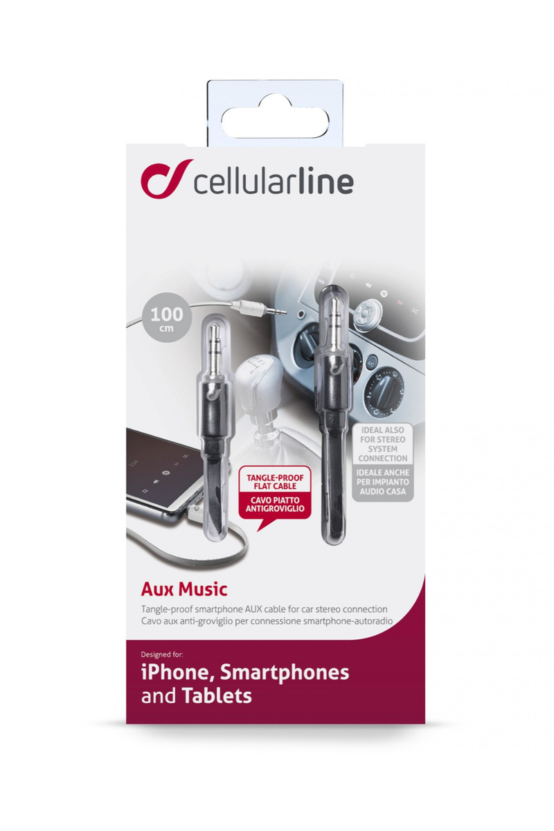 Cellularline AuxMusic Black Cable 1m