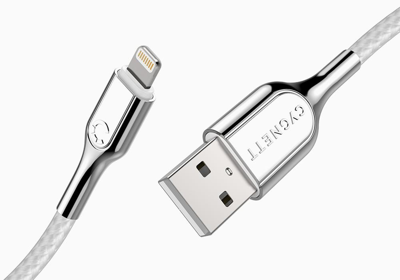 Cygnett Armoured Braided Lightning to USB-A Cable 2m White