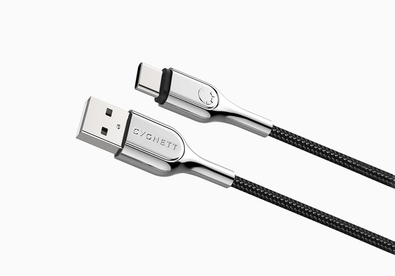 Cygnett Armoured Braided USB 2.0 USB-C to USB-A Cable 2m Black