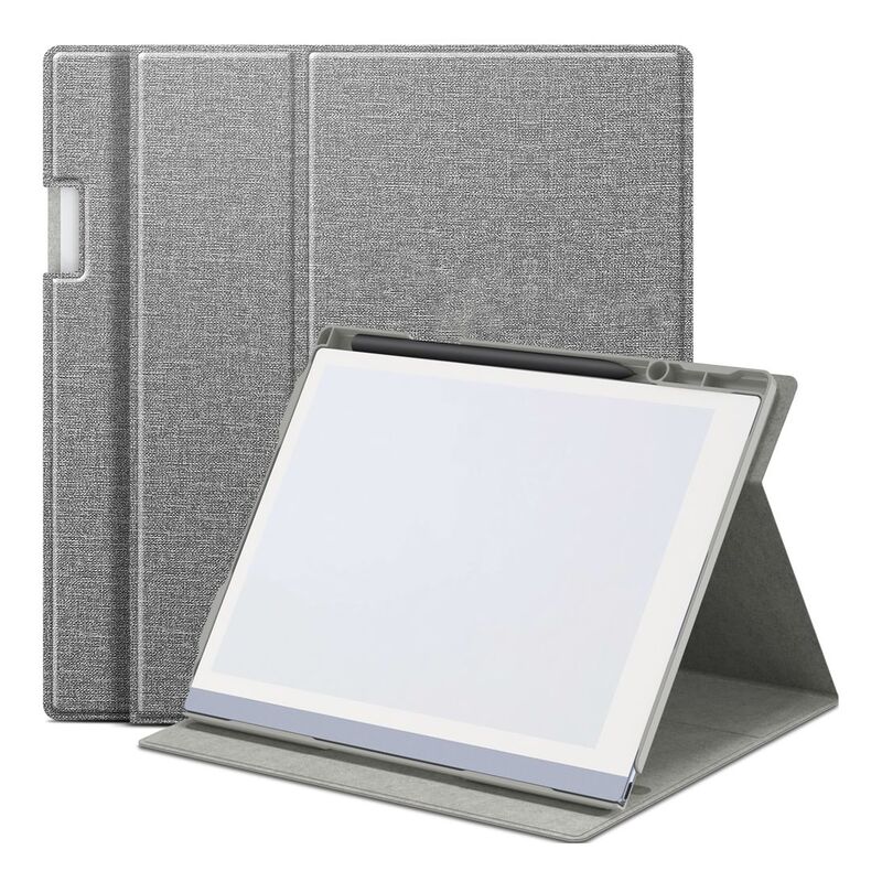 Dot Book Folio Case With Rotatable Stand For reMarkable 2 Tablets - Woven Gray