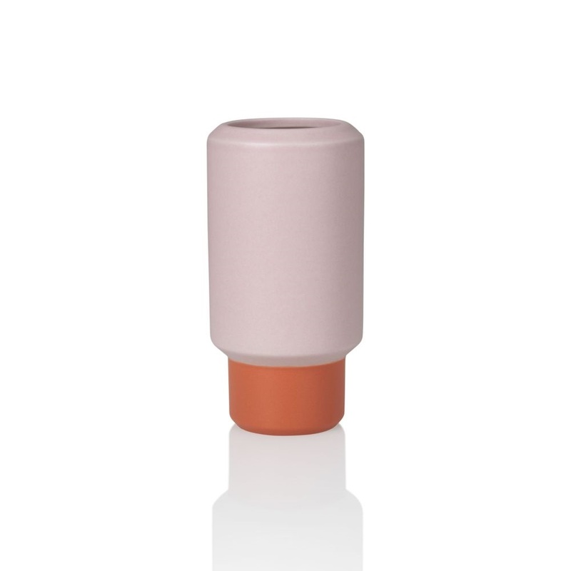 Lucie Kaas Fumario Ceramic Vase - Pink/Orange - 16.5 cm