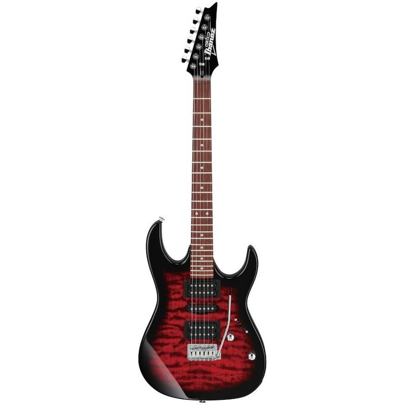 Ibanez GRX70QA 6 String Solid Body Electric Guitar - Transparent Red Burst