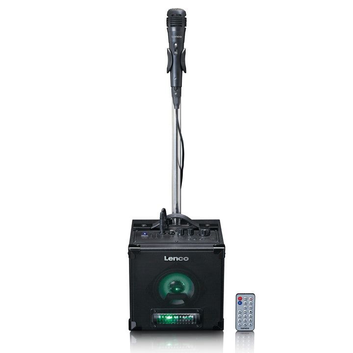 Lenco BTC-070BK Bluetooth 5.0 PA Karaoke Speaker with Mic, USB and LED Light Animation