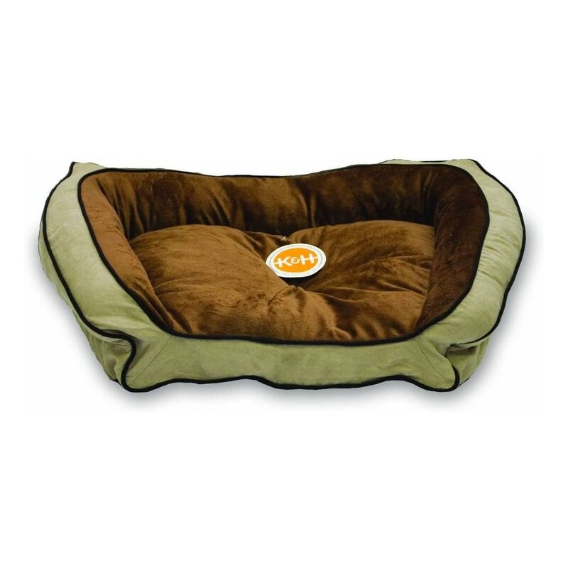K & H Bolster Couch Pet Bed - Small - Mocha/Tan (53 x 76 cm)