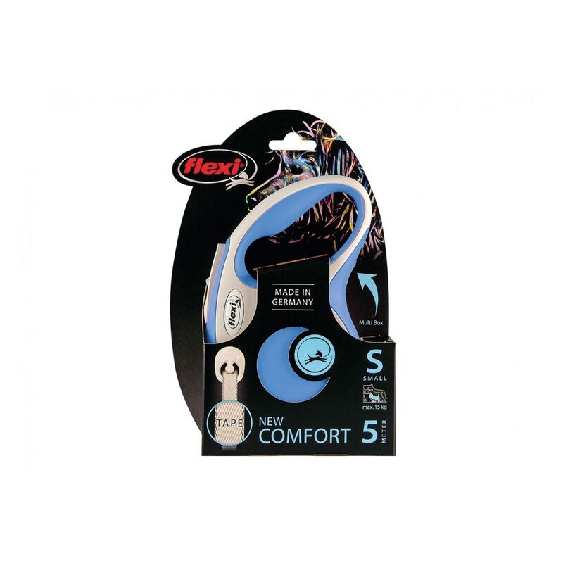 Flexi New Comfort S Tape Cat/Dog Leash 5M - Blue