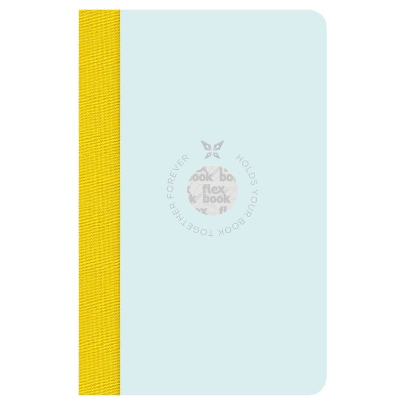 Flexbook Smartbook Ruled A6 Notebook - Pocket - Light Blue Green Cover/Yellow Spine (9 x 14 cm)