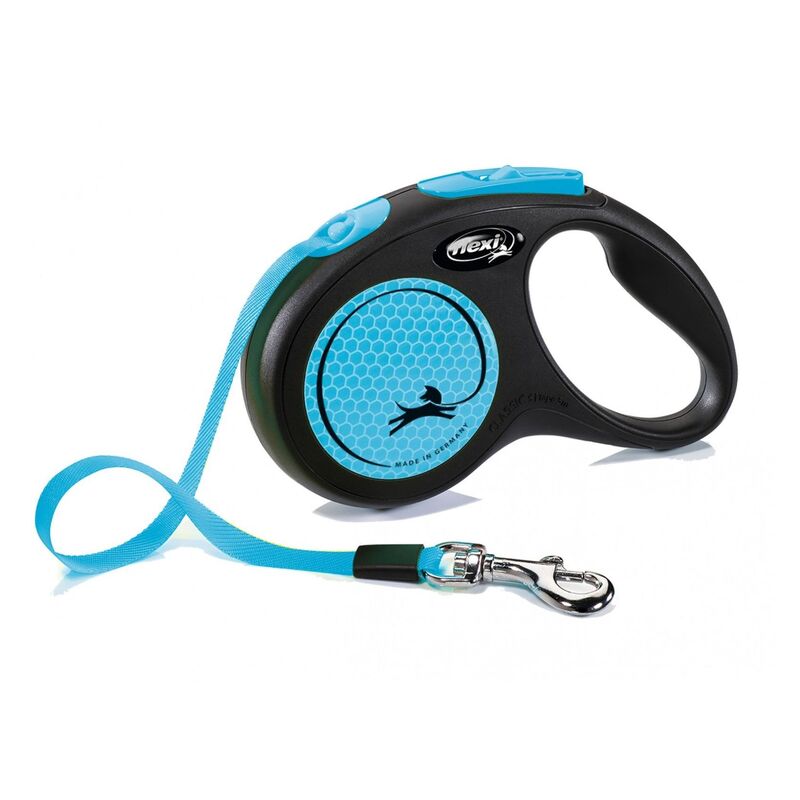 Flexi New Neon S Tape Cat/Dog Leash 5M - Blue