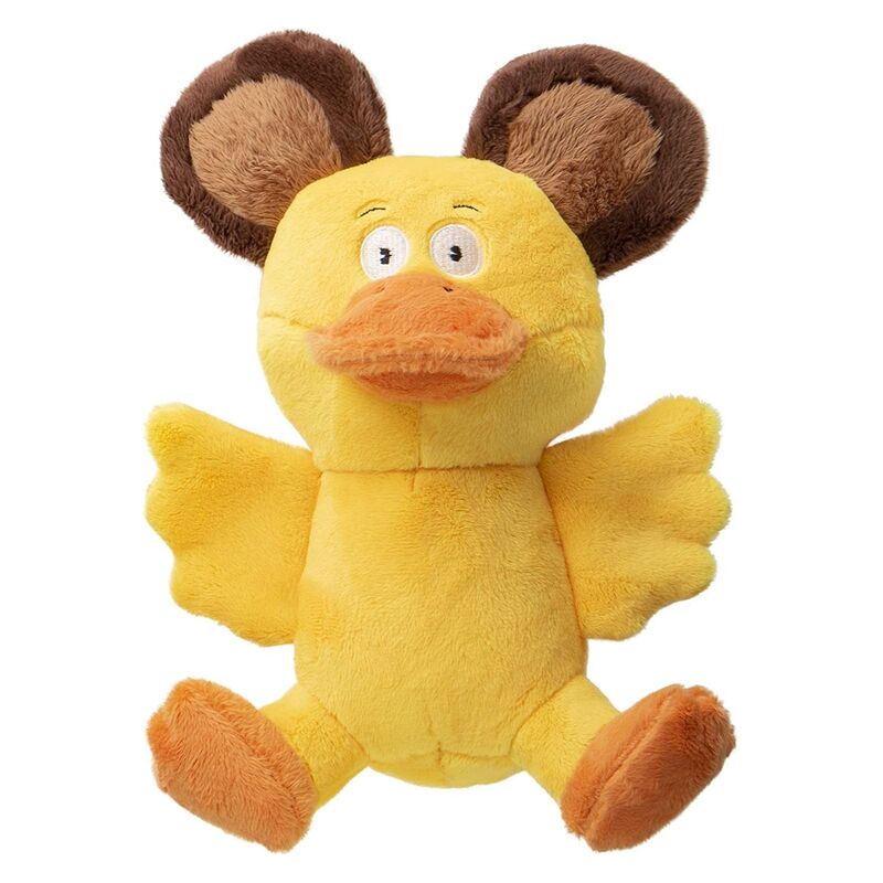 Godog Silent Squeak Flips Duck Bear Durable Plush Dog Toy with Chew Guard Technology - Large