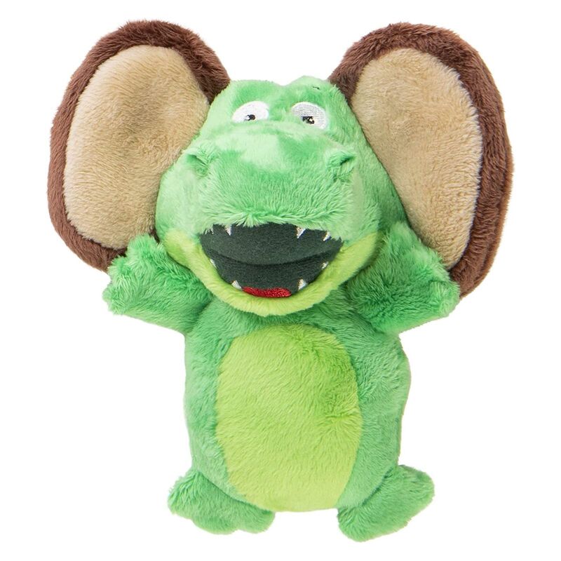 Godog Silent Squeak Flips Gator Monkey Durable Plush Dog Toy with Chew Guard Technology - Large