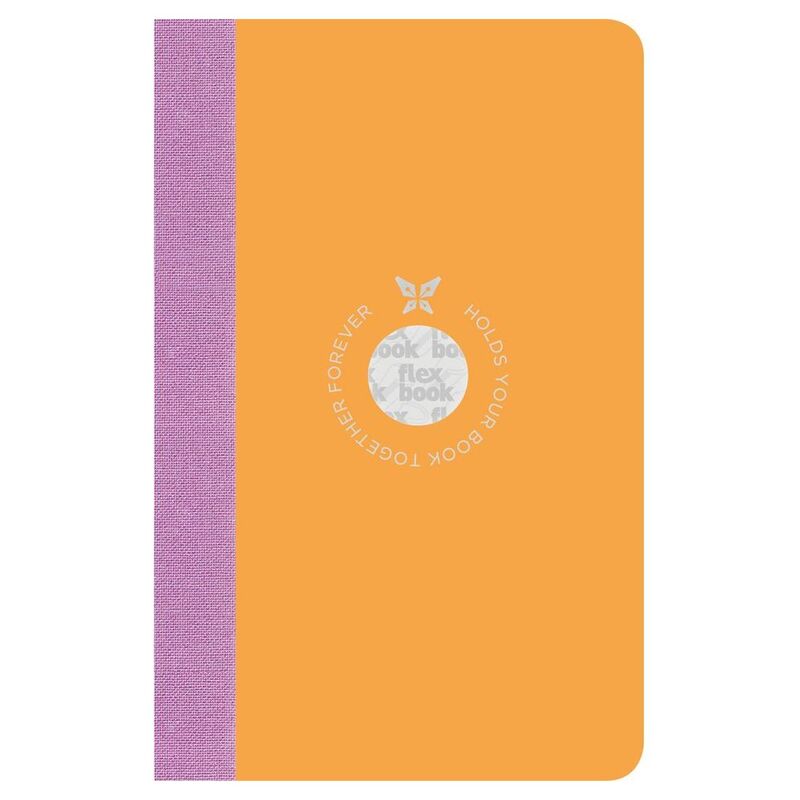 Flexbook Smartbook Ruled A6 Notebook - Pocket - Orange Cover/Light Purple Spine (9 x 14 cm)