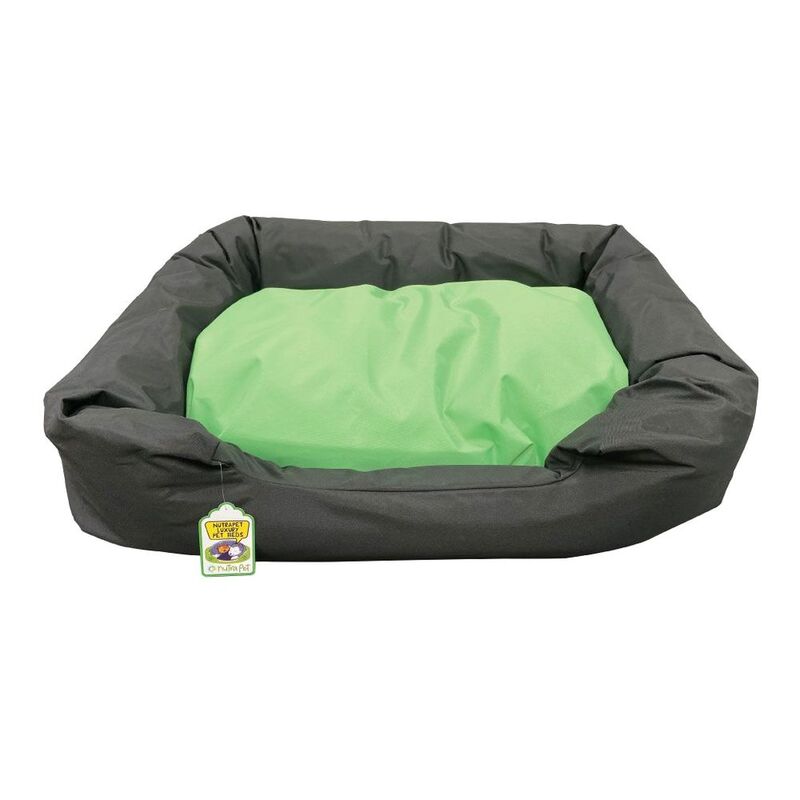 Nutrapet Lounger Pet Bed - Black & Green - Medium (75 x 59 x 17 cm)
